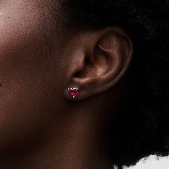 Pandora Red Heart Stud Earrings 292549c01 - Picture 3 of 3